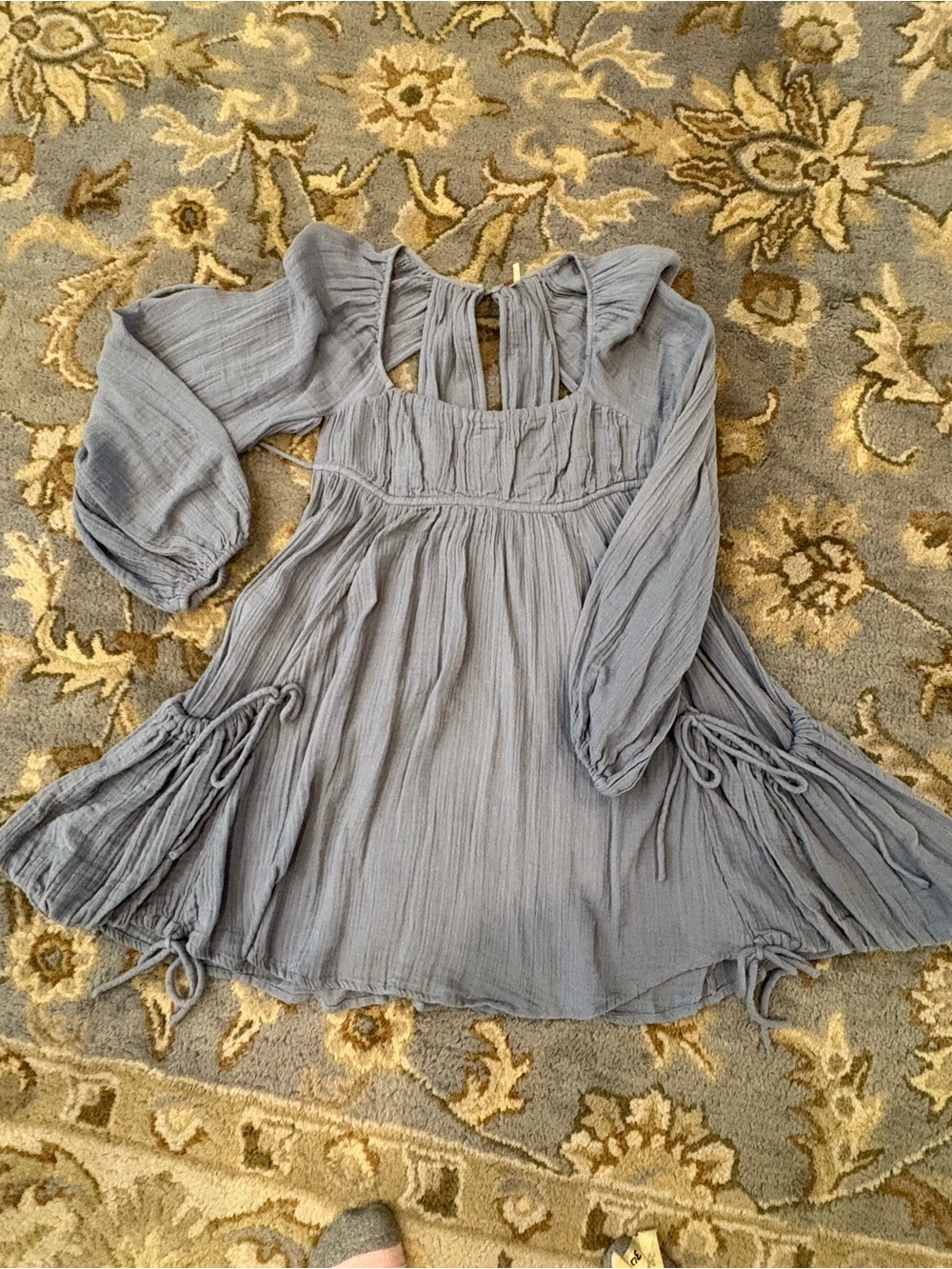 Free People Blue Smocked Peasant Dress -